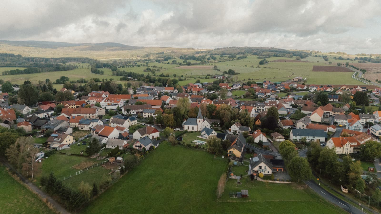 Luftaufnahme von Grebenhain im Vogelsberg
